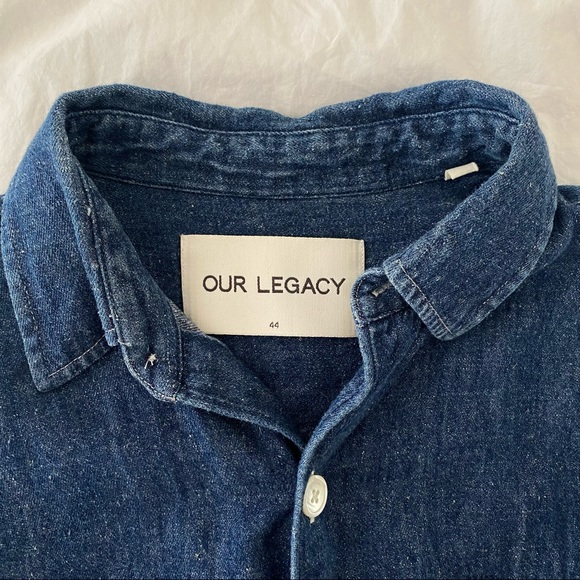 OUR LEGACY WORKSHOP RARE Japanese Hemp, Indigo & Mother Pearl Buttons Shirt S-L - Picture 5 of 11
